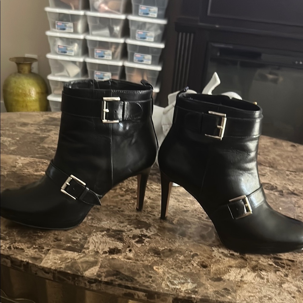 Black Leather Ankle Boots Nine West